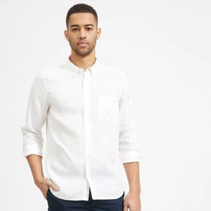 Everlane Men's White 100% Linen Long Sleeve Shirt